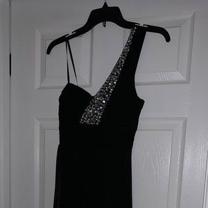 One Shoulder Black Dress